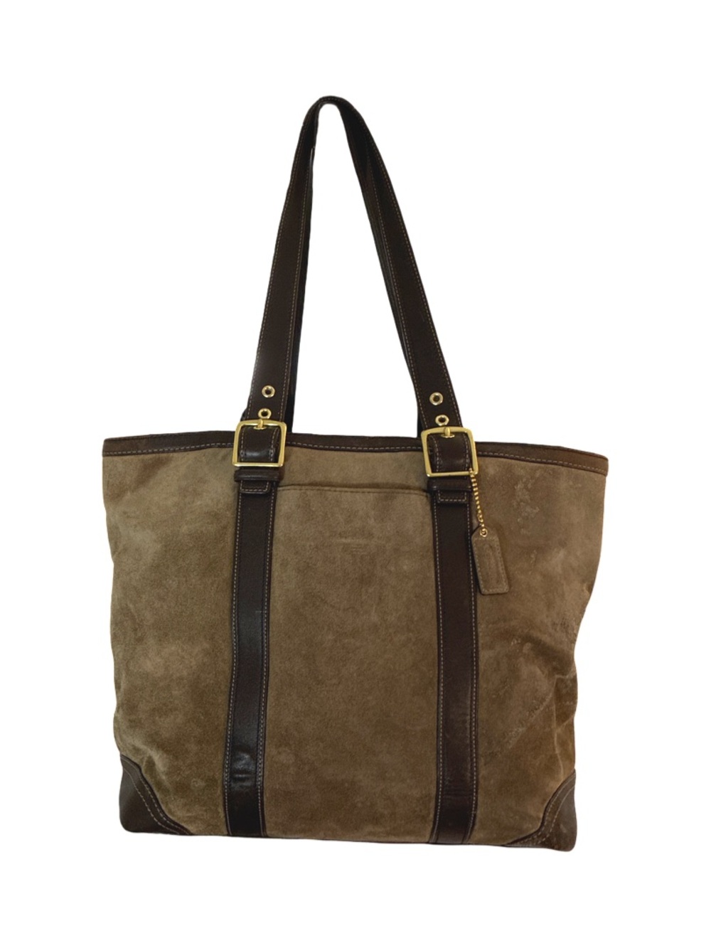 Coach Vintage Brown Suede Leather Shoulder bag Tote No G063-F10197